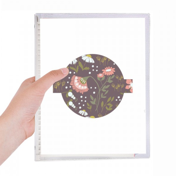 brown flowers paint notebook loose diary refillable journal statiry
