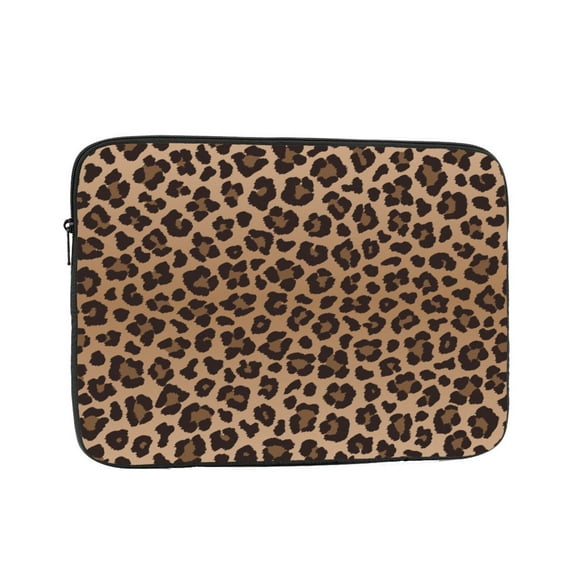 brown leopard 15 inch Portable Laptop Sleeve Compatible with MacBook Air Notebook Computer Case for Men Women College School Students