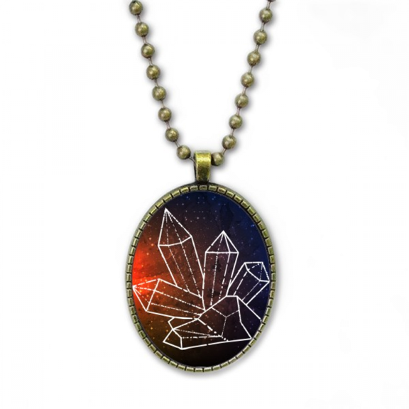 brown star crystal universe fantasy necklace vintage chain bead pendant jewelry collection