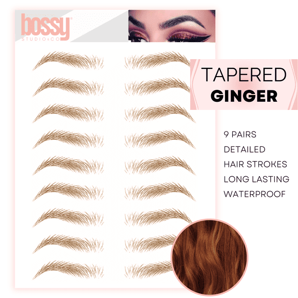 brows by bossy Temporary Eyebrow Tattoo, 8 Colors & 6 Styles, Waterproof Eyebrow Stickers, False Tattoos Hair Like Peel Off Instant Transfer Brows for Women and Men, Natural Strokes, Shaping, Tint