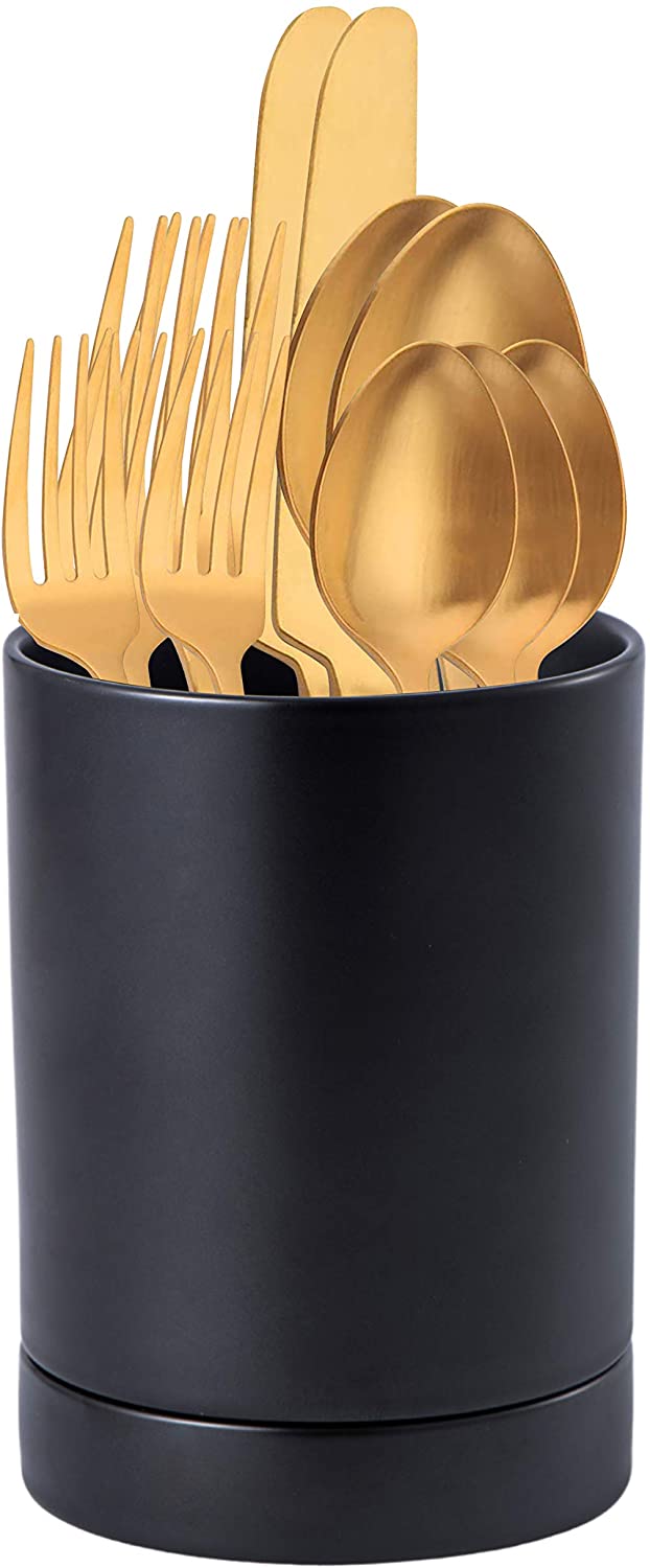 Circulon Ceramics Tool Crock with Partition Insert, 7.5Inch, Aqua