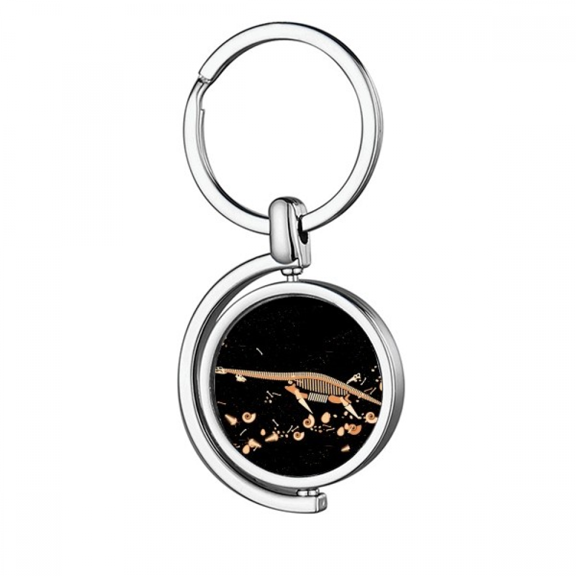 bs black miniature dinosaur Rotating Keychain Metal Keyring Holder