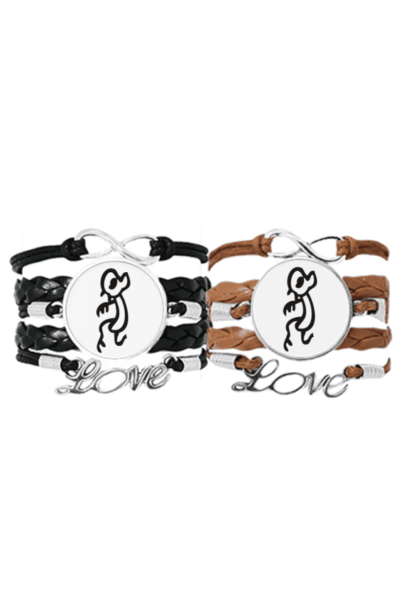 bs inscriptions chinese zodiac monkey bracelet hand strap leather wristband double set