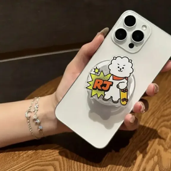 bt 21 Full Character Phone Grip Combo Set Featuring Rj Shooky Koya Mang Chimmy Tata Cooky Cute Kpop