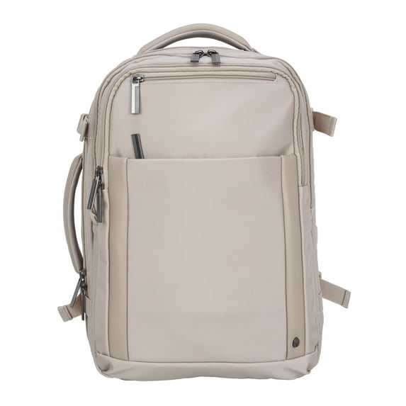 btL 18-inch Nylon Travel Backpack with 15-inch Laptop Sleeve, Taupe
