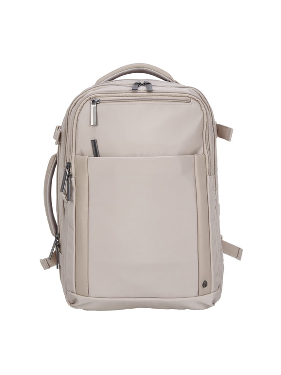 18-inch Nylon Travel Backpack with 15-inch Laptop Sleeve, Taupe