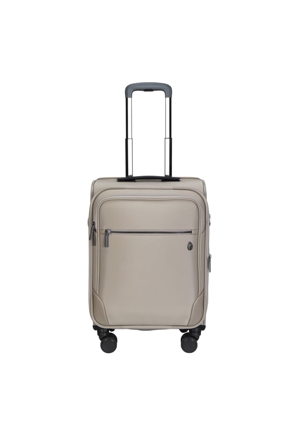 20-inch Expandable Nylon Softside Carry-on Upright Luggage With 360 Spinner Wheels and Divider Pockets, Taupe