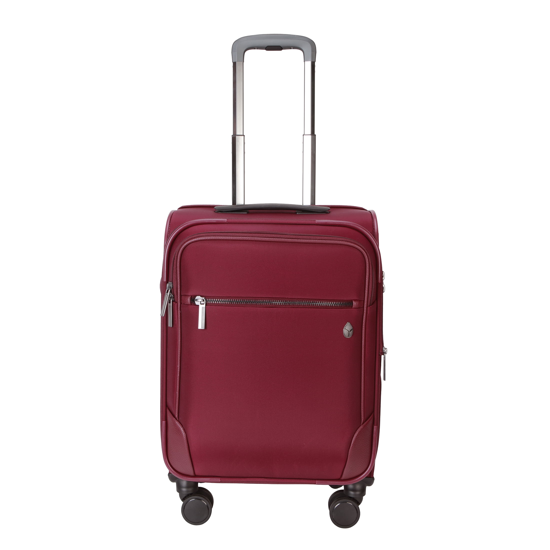 btL 20-inch Expandable Nylon Softside Carry-on Upright Luggage with 360 Spinner Wheels and Divider Pockets, Windsor Wine