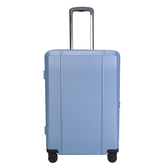 btL 24-inch Checked Expandable Hardside Upright Luggage With 360 Spinner Wheels and Divider Pockets, Blue Shadow