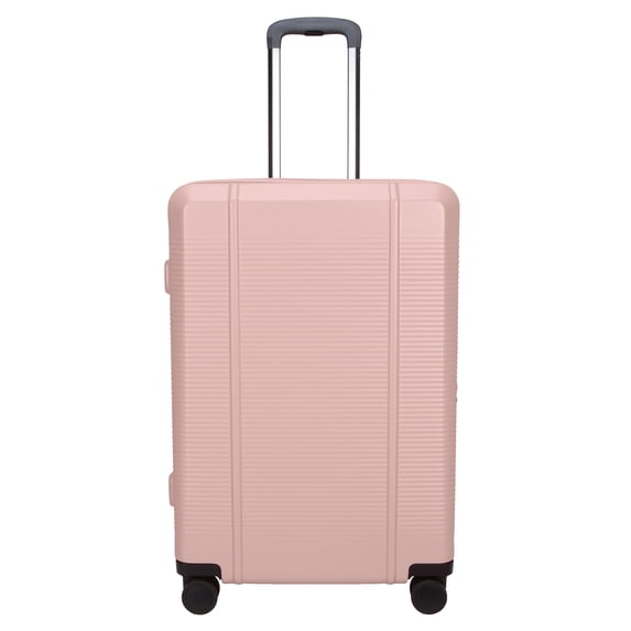 btL 24-inch Checked Expandable Hardside Upright Luggage With 360-Spinner Wheels and Divider Pockets, Rose Smoke
