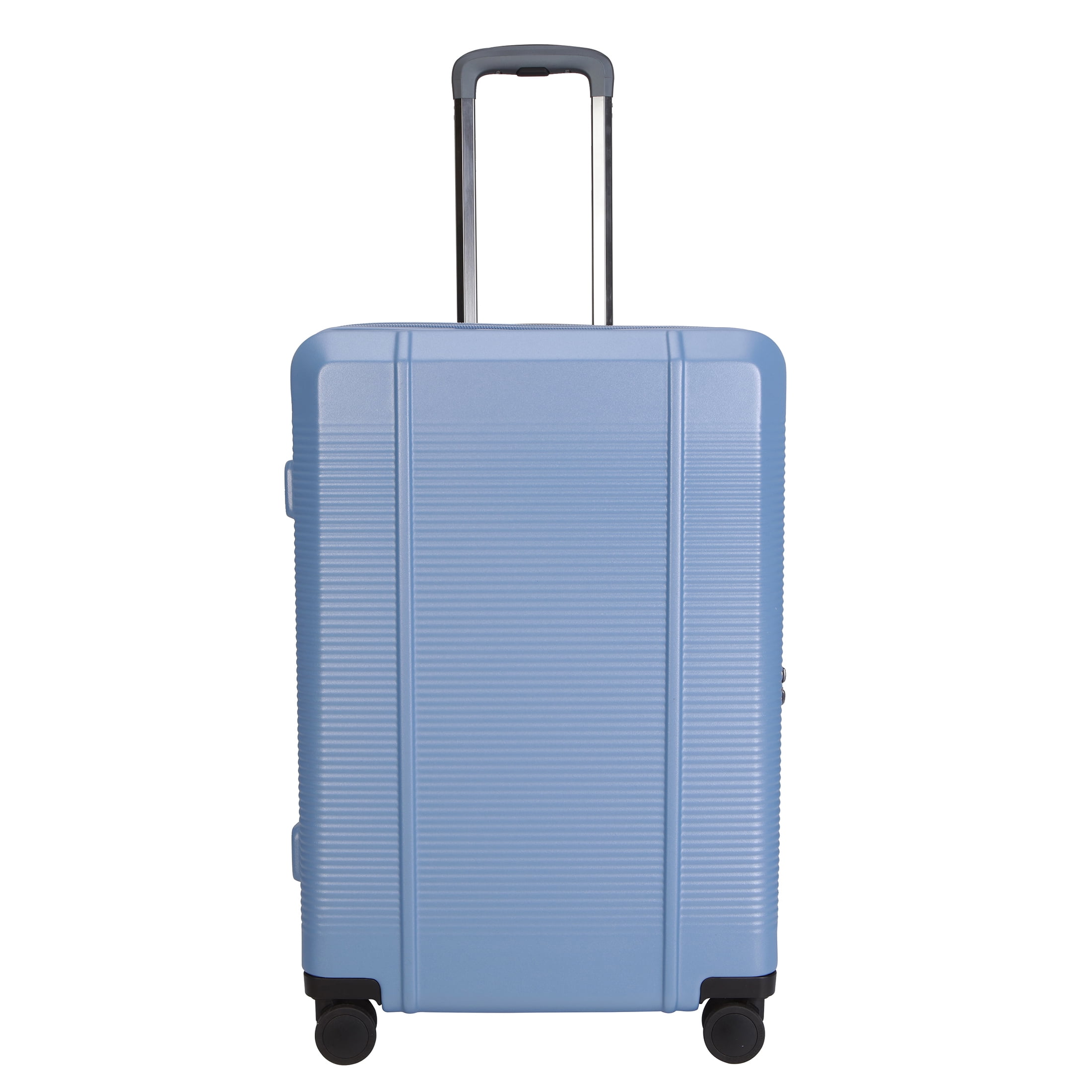 btL 24-inch Checked Expandable Hardside Upright Luggage With 360 Spinner Wheels and Divider Pockets, Blue Shadow