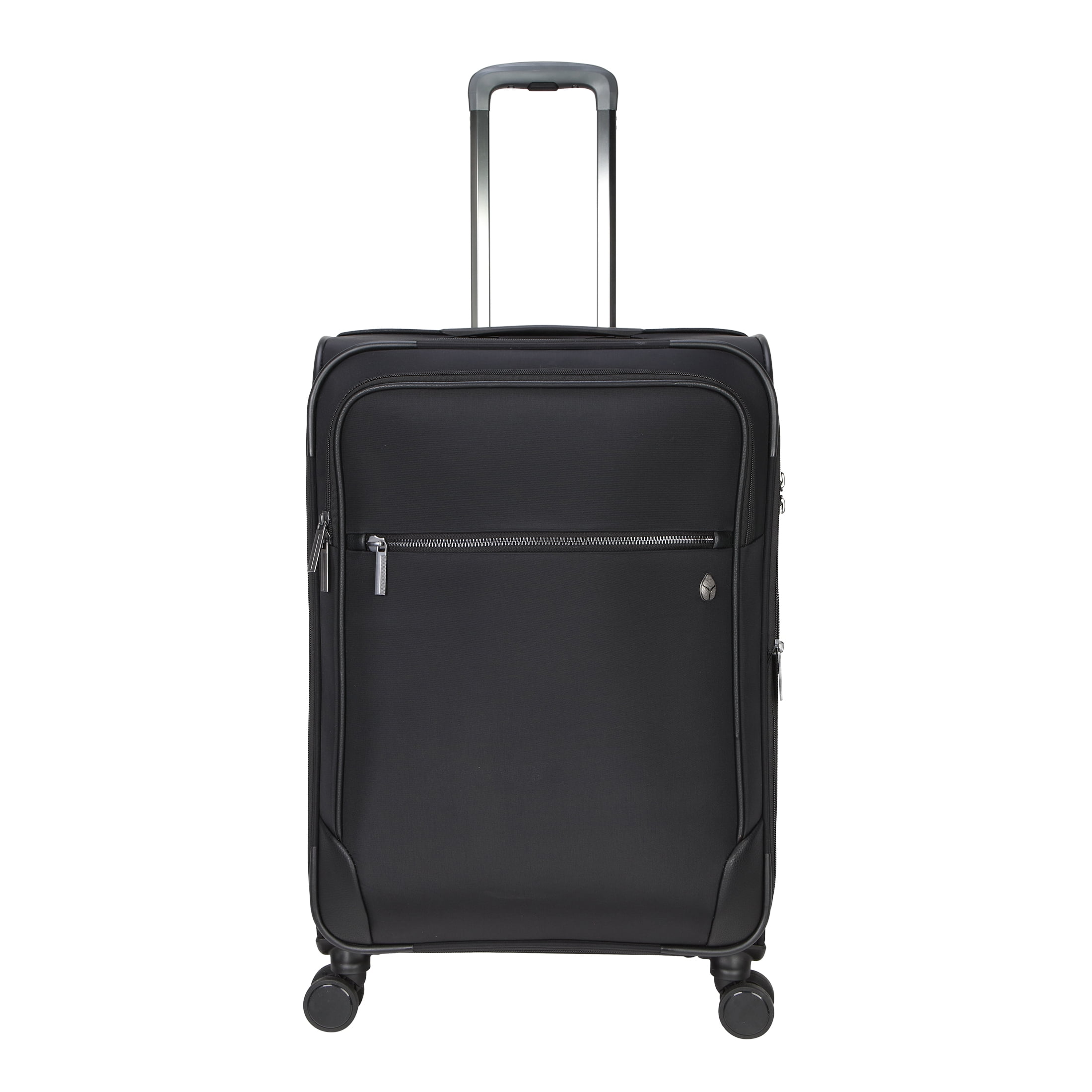 BTL 28-inch Checked Expandable Nylon Softside Upright Luggage With 360-Spinner Wheels and Divider Pockets, Black