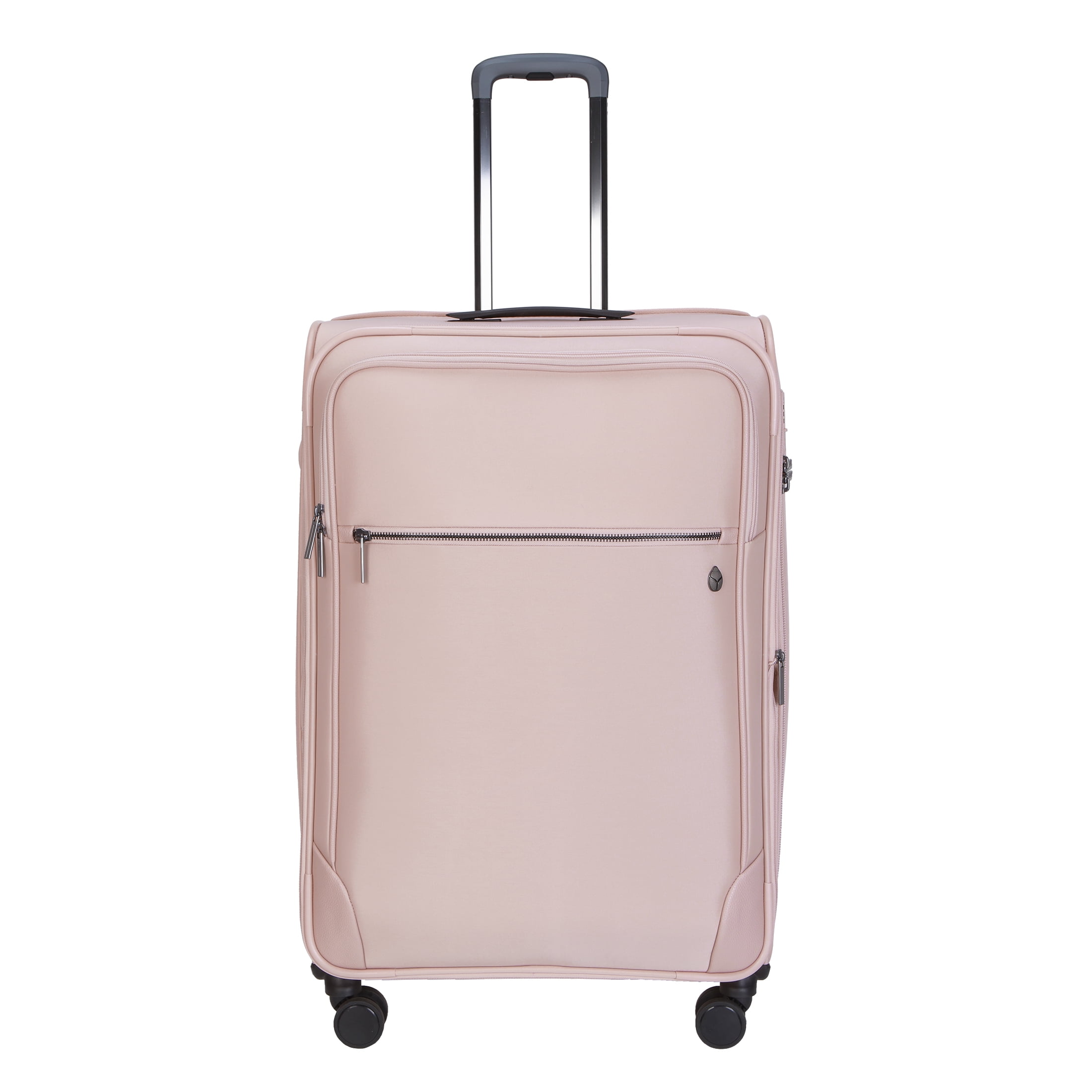 btL 28-inch Nylon Softside Expandable Checked Upright Luggage With 360 Spinner Wheels and Divider Pockets, Rose Smoke