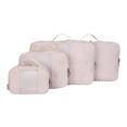 thumbnail image 1 of btL Brand 4 Piece Nylon Mesh Front Zippered Expandable Compression Packing Cubes, Rose Smoke, 1 of 12