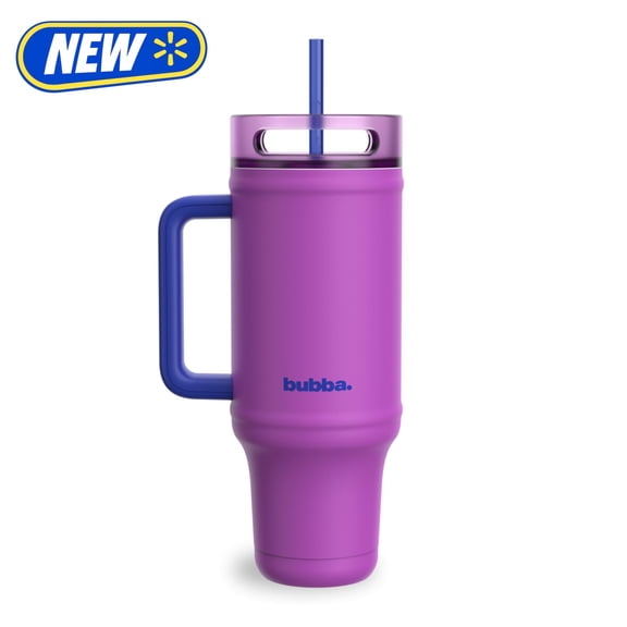Bubba 40oz AutoClose Insulated Stainless Steel Tumbler with Straw and Handle, Moodbooster Purple/Blue