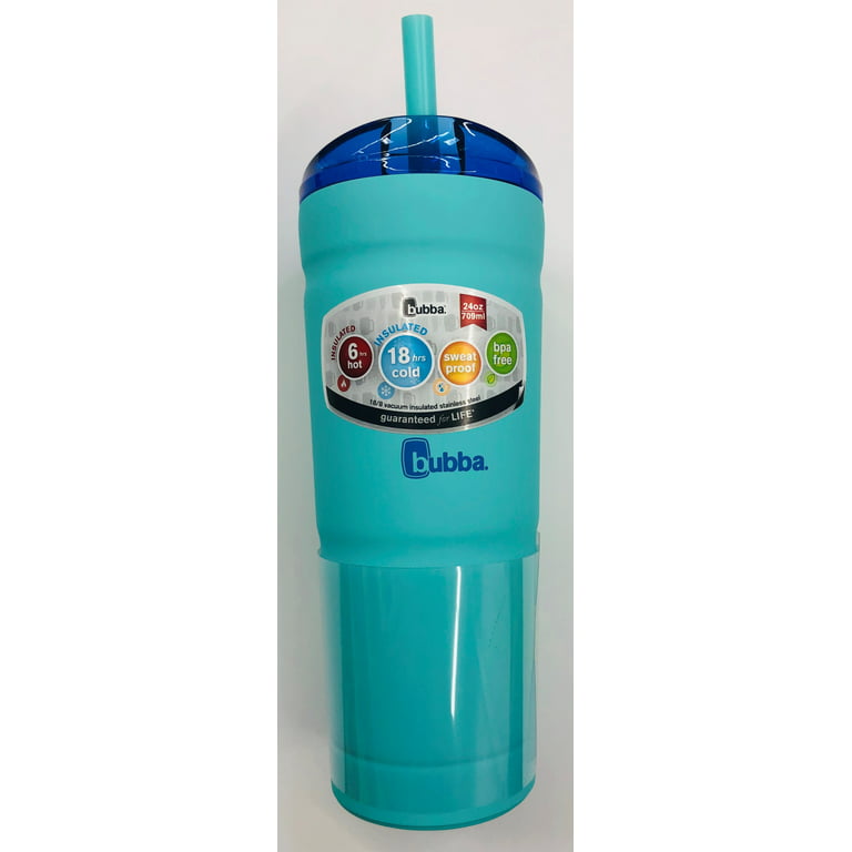 bubba Radiant Stainless Steel Rubberized Water Bottle with Straw, 24 Oz,  Island Teal 