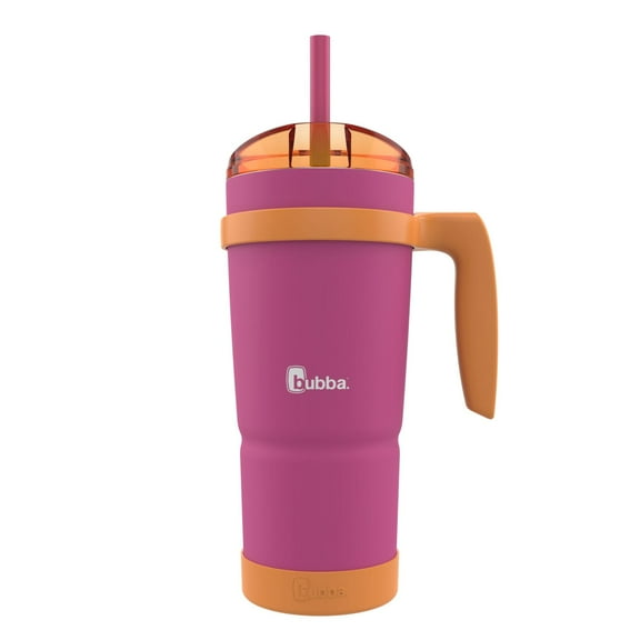 bubba Envy S Insulated Stainless Steel Tumbler with Handle, Bumper and Straw, 32oz., Rubberized, Dragonfruit Mango