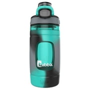 Bubba Flo Kids 16 oz Teal and Green Plastic Water Bottle with Wide Mouth Lid