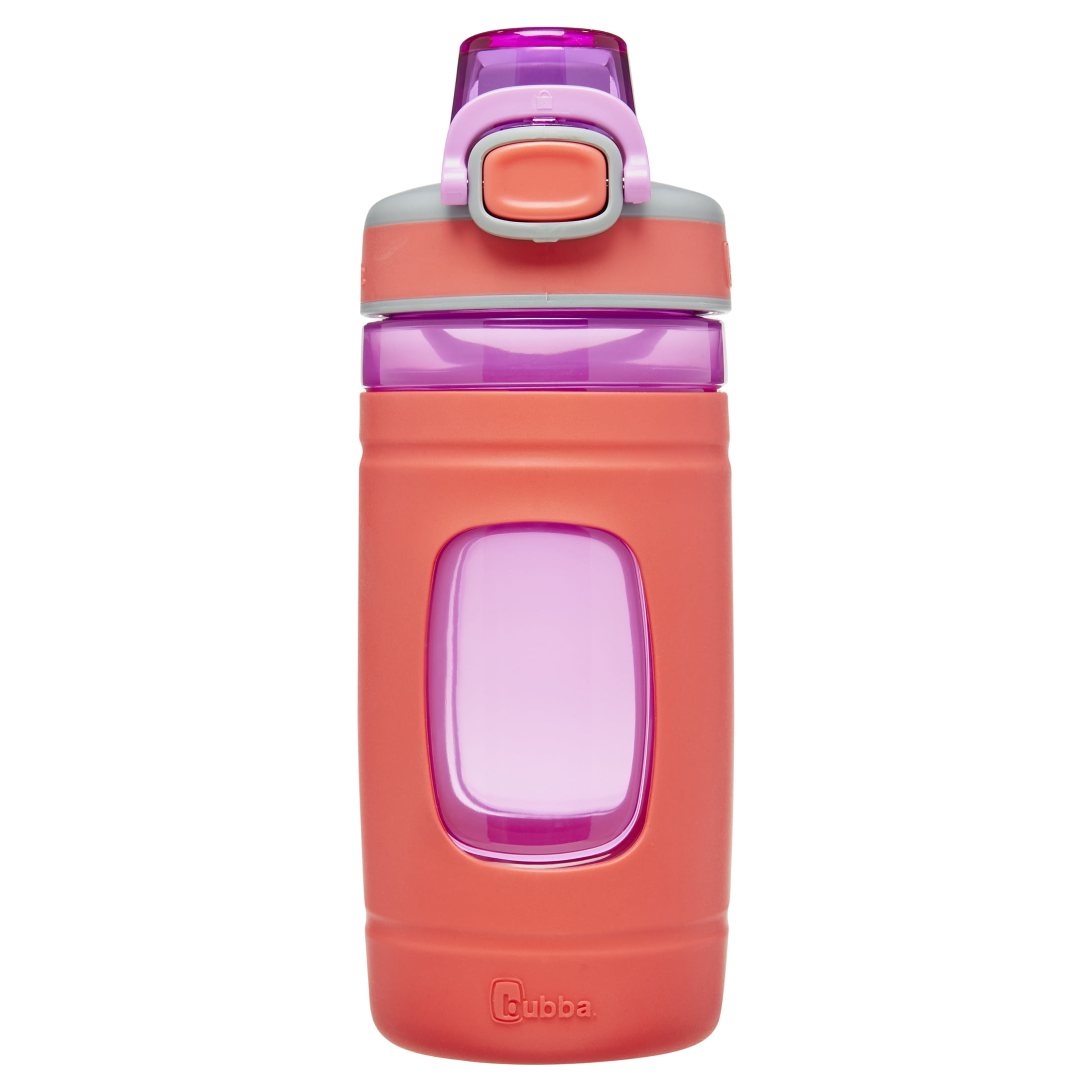 bubba Flo Kids Water Bottle Wide Mouth Lid with Silicone Sleeve Coral, 16  fl oz.