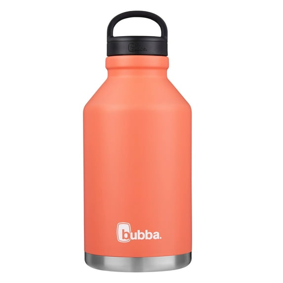 bubba Growler Stainless Steel Water Bottle Wide Mouth Rubberized Pink Sorbet, 64 fl oz.