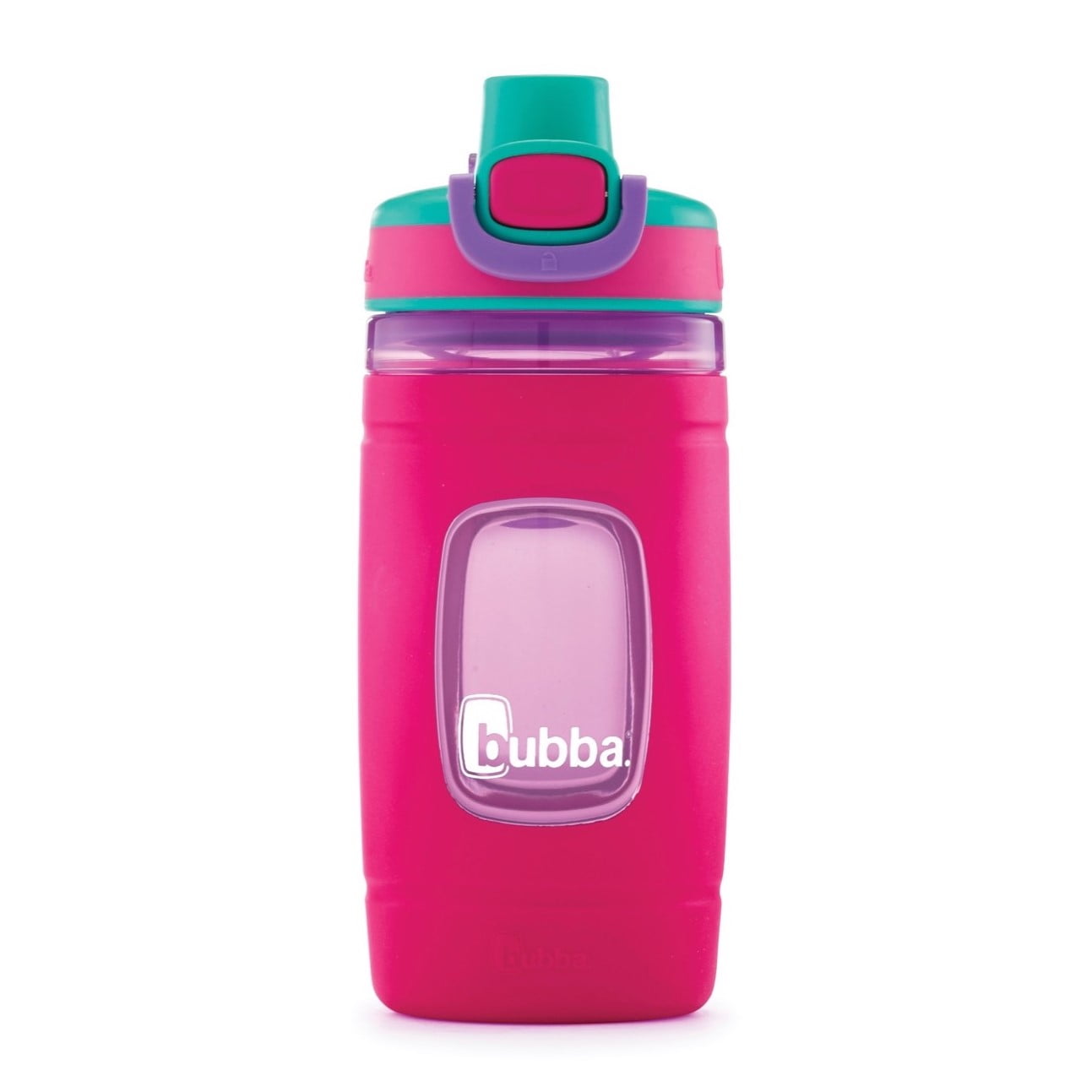 bubba Kids Water Bottle with Silicone Sleeve | Flo BPA-Free Water Bottle with Wide Mouth, 16 oz., Dragonfruit