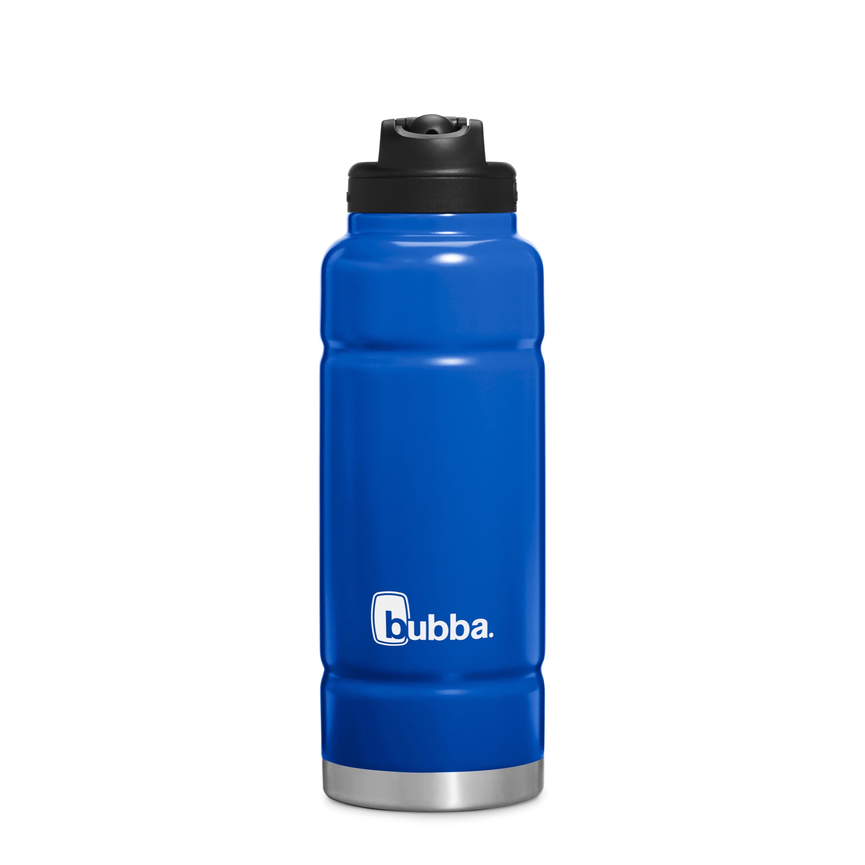 Bubba Trailblazer Stainless Steel Water Bottle Straw Lid Rubberized Black Licorice, 40 fl oz.