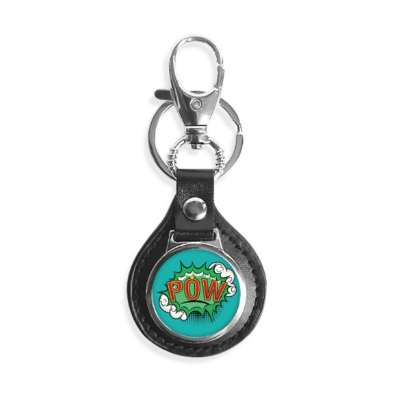 bubble pow green cartoon dialog key link chain keyholder finder hook metal