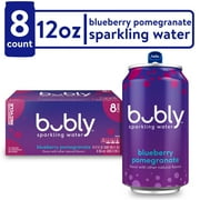 bubly Blueberry Pomegranate Sparkling Water, 12 fl oz, 8 Pack Cans