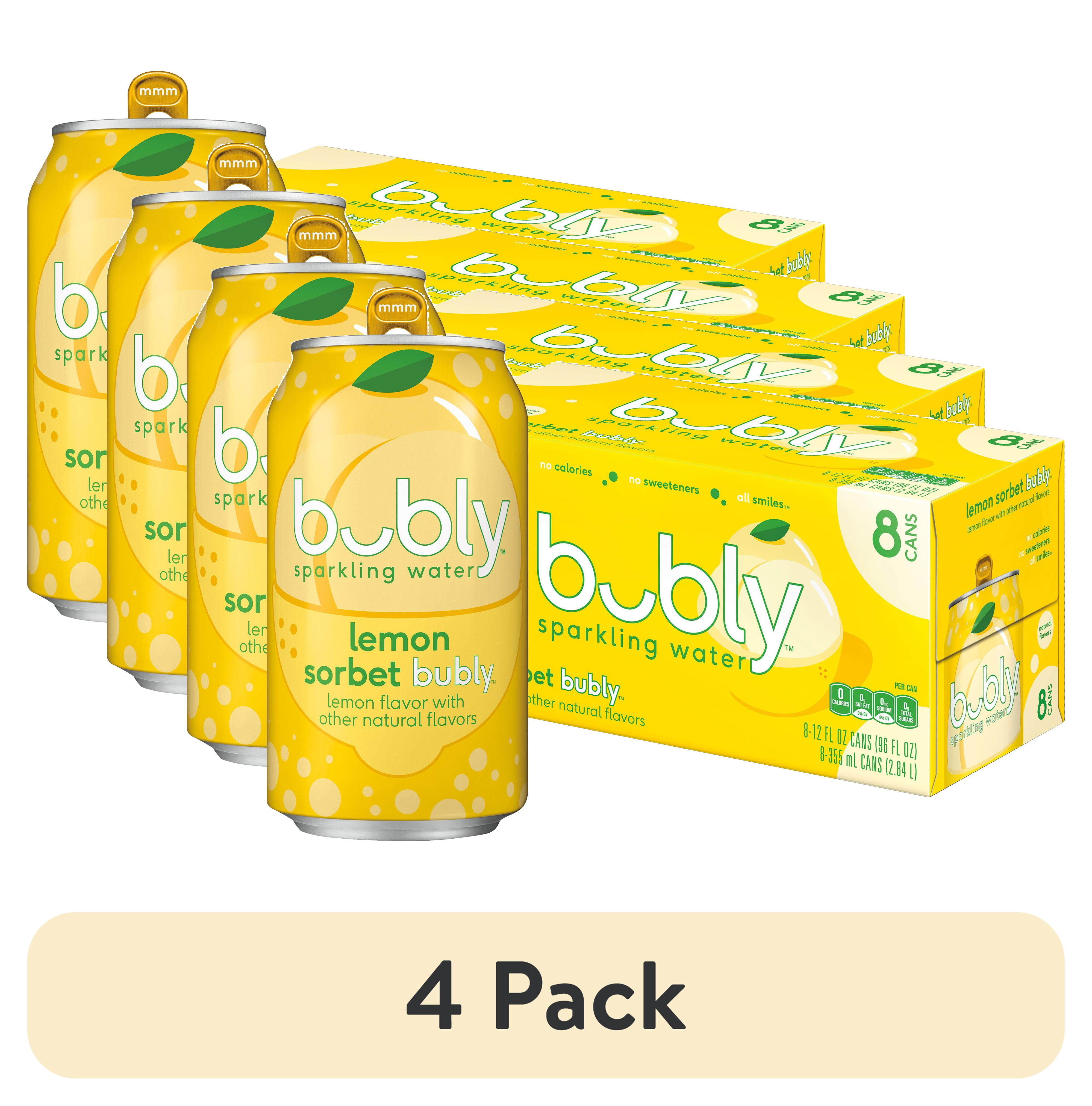 (4 pack) Bubly Lemon Sorbet Sparkling Water, 12 fl oz, 8 Pack Cans
