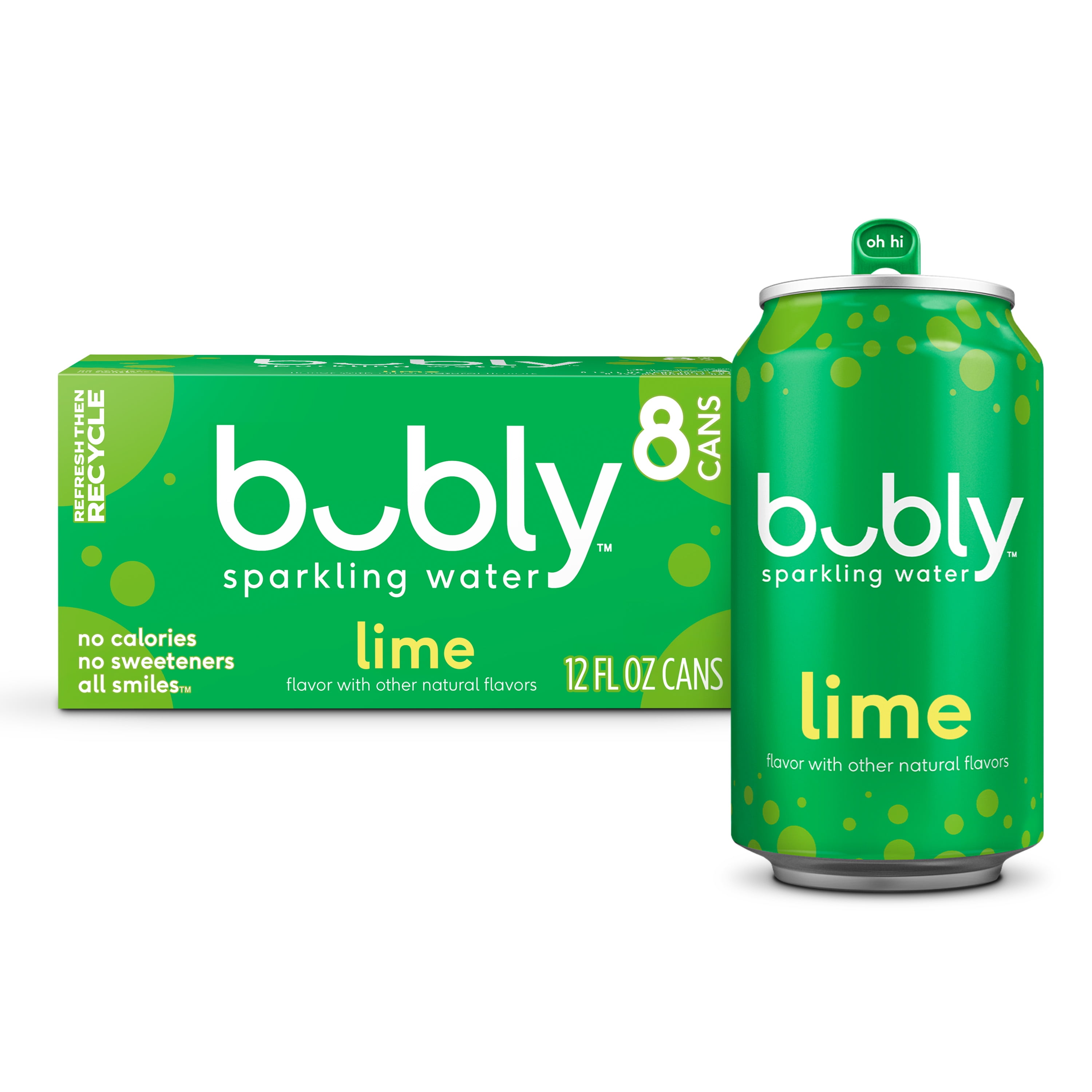 bubly Lime Sparkling Water, 12 fl oz, 8 Pack Cans