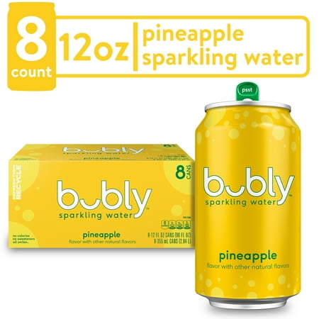 bubly Pineapple Sparkling Water, 12 Fl Oz, 8 Pack Cans