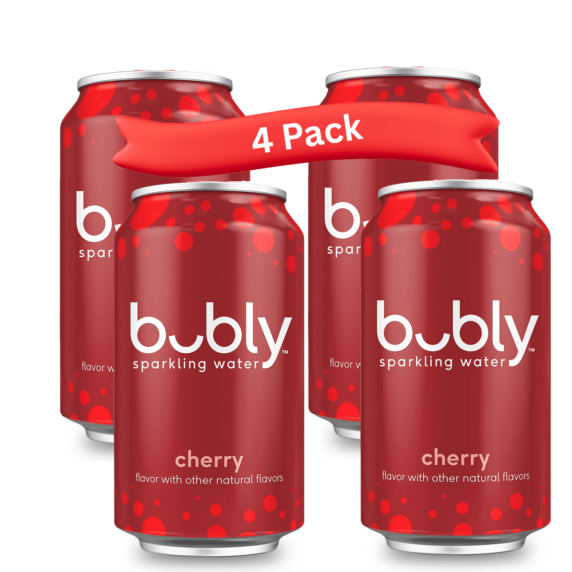 bubly Sparkling Water, Cherry, Zero Sugar & Zero Calories ,12 fl oz Cans (4 pack)​