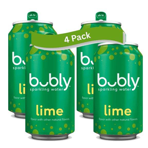 bubly Sparkling Water, Lime, Zero Sugar & Zero Calories ,12 fl oz Cans (4 pack)