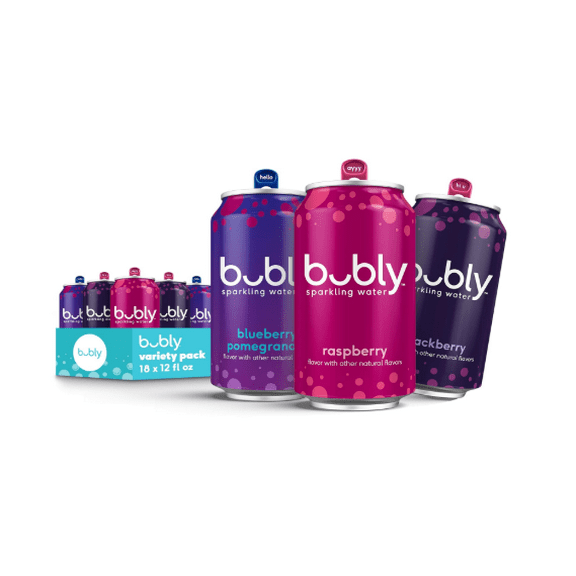 bubly Sparkling Water, Triple Berry Variety Pack, Zero Sugar & Zero Calories, Seltzer Water, 12 Fl Oz Cans (Pack of 18)