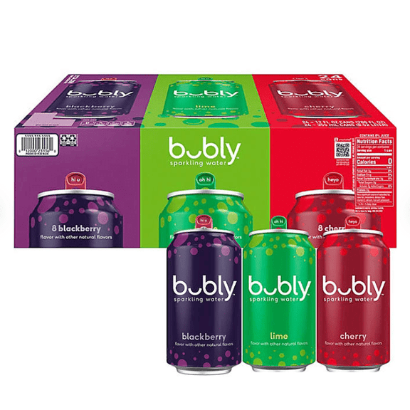 bubly Sparkling Water Variety Pack, 12 fl. oz., 24 pk.