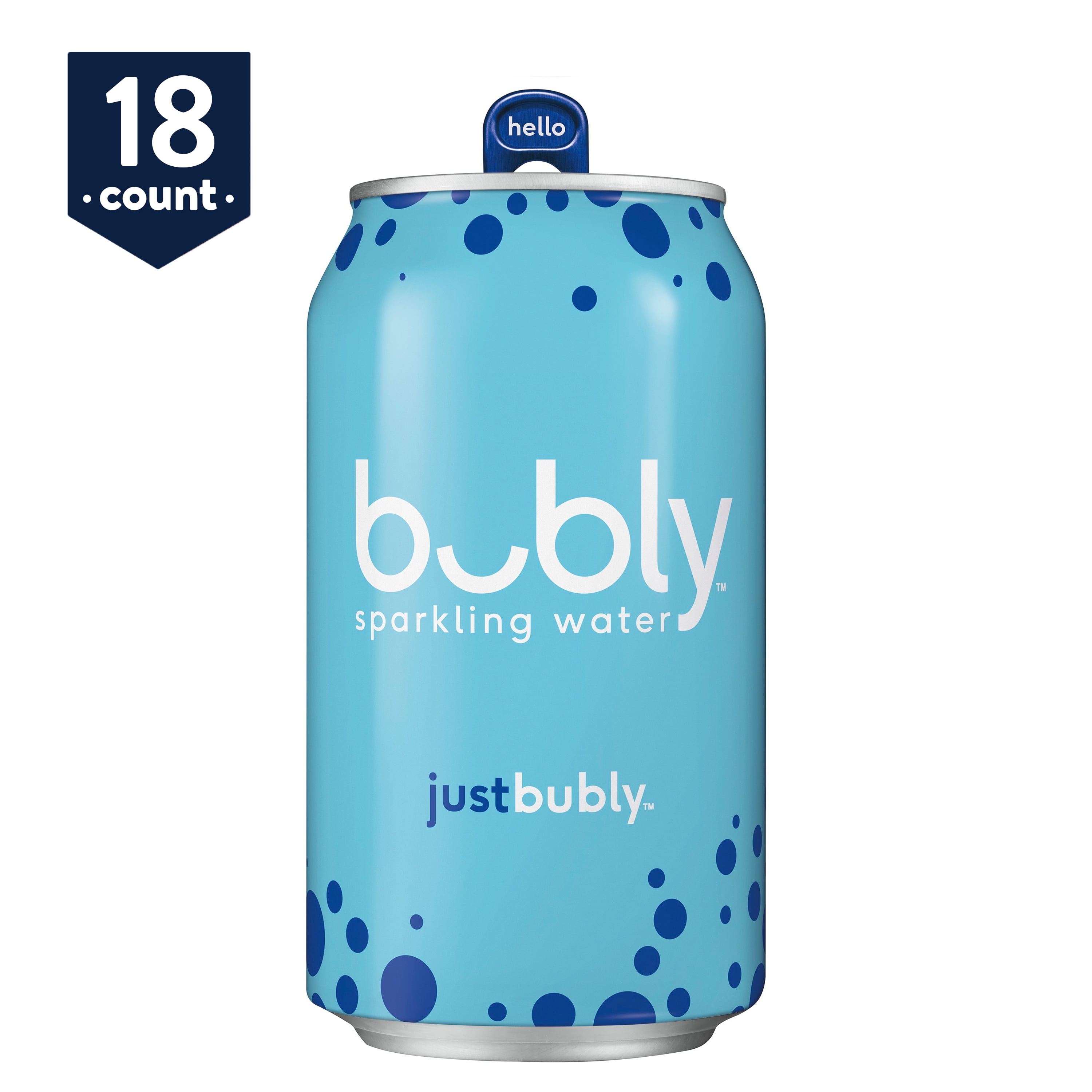 bubly Sparkling Water, just bubly, 12 oz Cans, 18 Count
