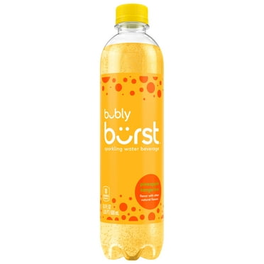 bubly burst Sparkling Water Beverage, Pineapple Tangerine, 16.9 fl oz Bottle