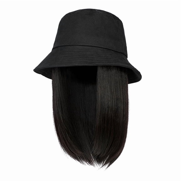 bucket hat synthetic wig mid-length synthetic fiber wig fashion versatile decorative wig