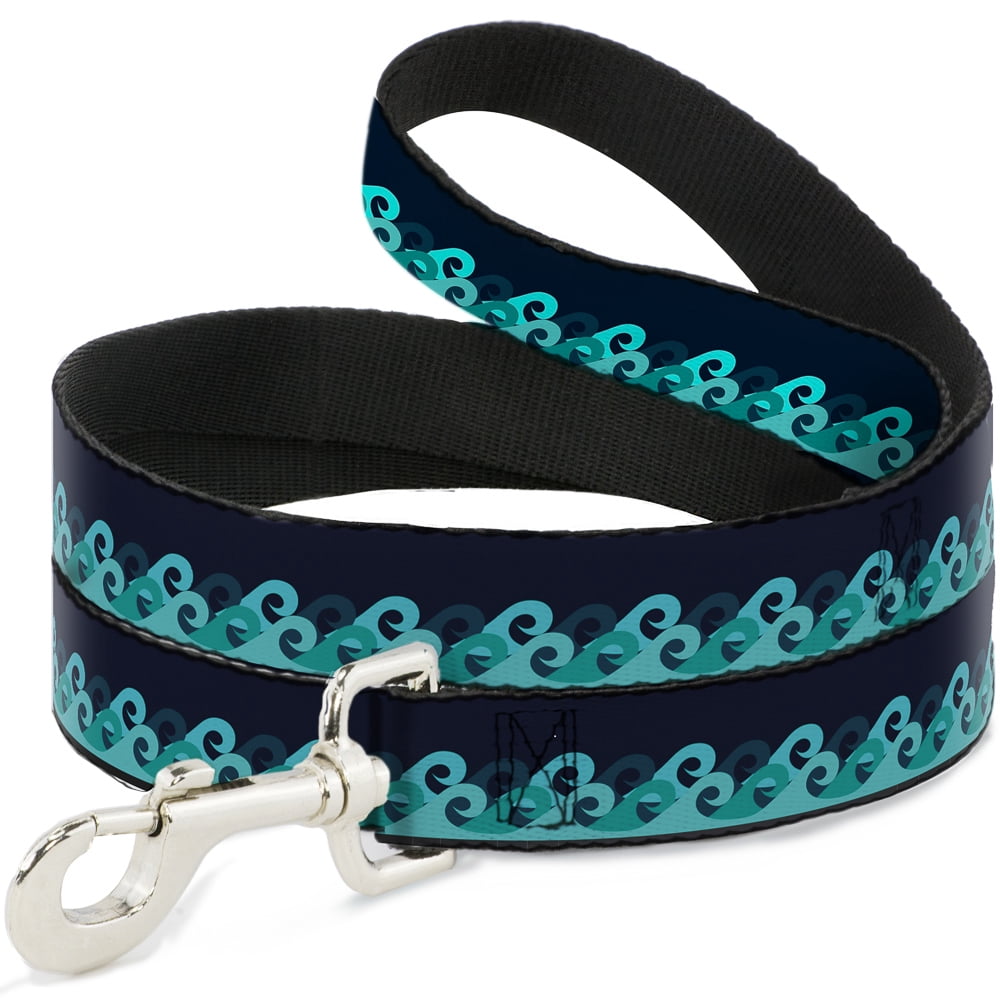 Buckle-Down Pet Leash, Dog Leash, Waves Navy Blue Shades, 6 Feet Long 1.0 Inch Wide