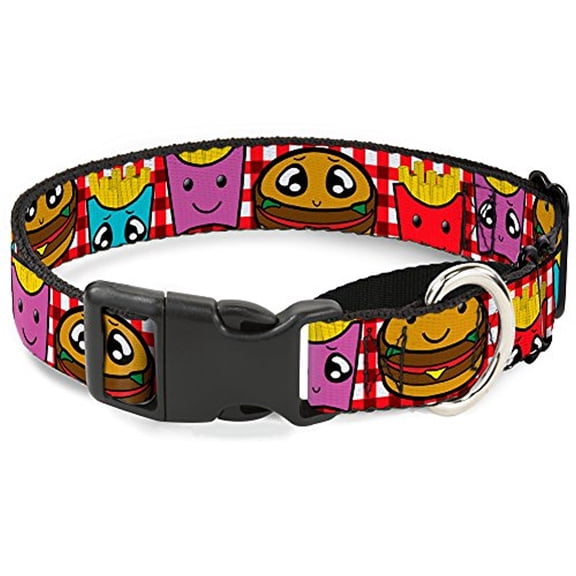 buckle-down burger & fries cartoon martingale dog collar