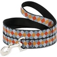 thumbnail image 1 of buckle-down dl-w30472 diamond plaid grays orange dog leash, 1 of 1