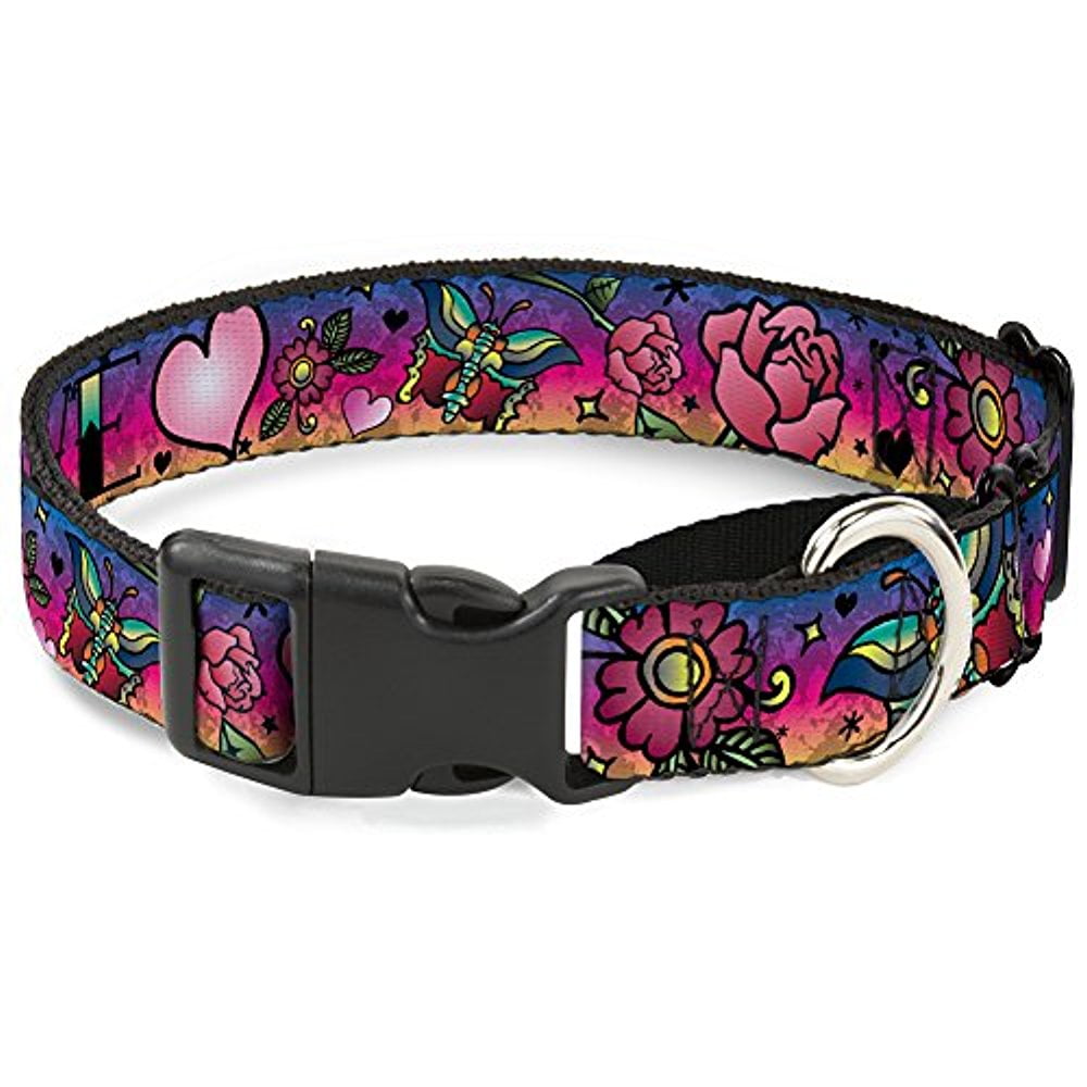 buckle-down "love love purple" martingale dog collar