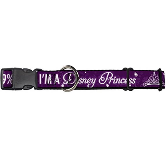 buckle-down martingale dog collar - i'm 99.9% sure i'm a disney princess pinks/white - 1.5" wide - fits 13-18" neck size - small
