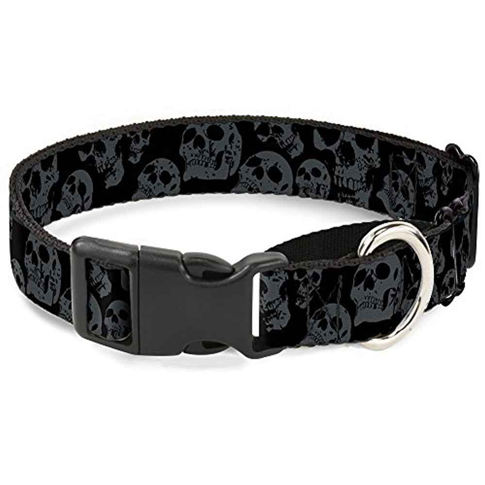 buckle-down martingale dog collar - mohawk skulls - no star