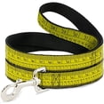 thumbnail image 1 of buckle-down "measuring tape yellow with black red" dog leash, 1 of 1