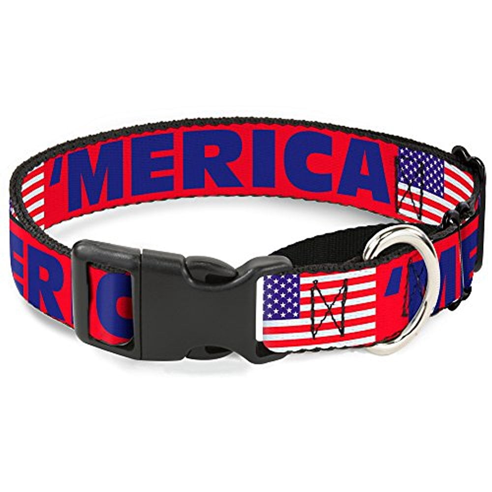 buckle-down merica us flag red blue white martingale dog collar