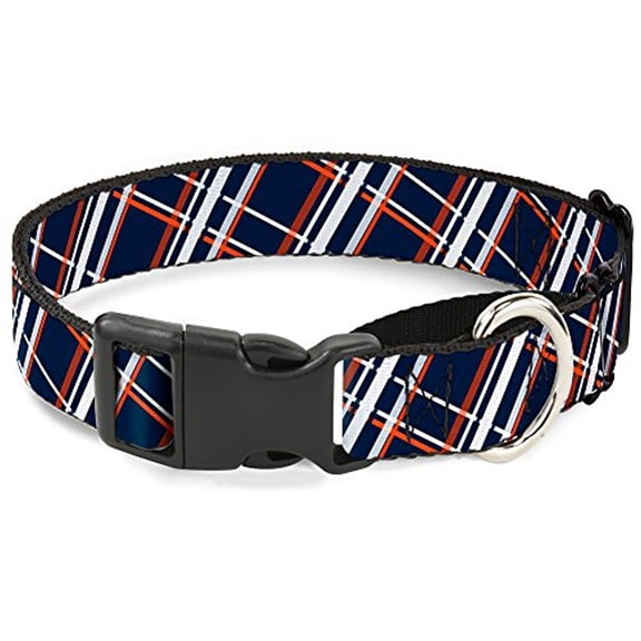 buckle-down plaid black red martingale dog collar