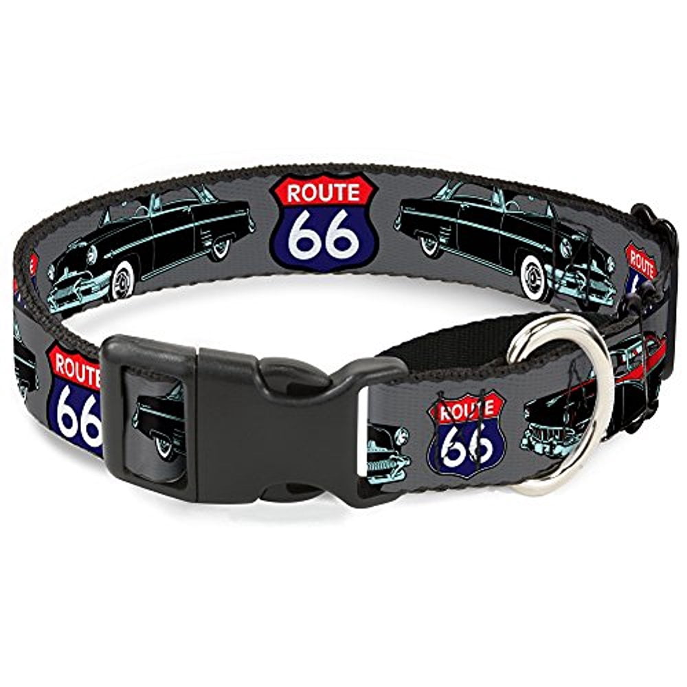 buckle-down route 66 classics gray martingale dog collar
