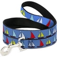 thumbnail image 1 of buckle-down "sailboats blue" dog leash, 1 of 1