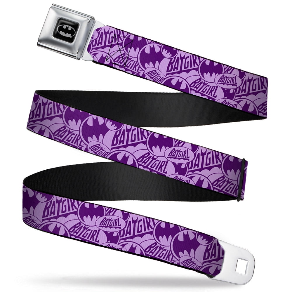 Buckle-Down Seatbelt Belt - Batman Black, XL Size, Officially Licensed DC Comics, Adjustable 32-52 Inch